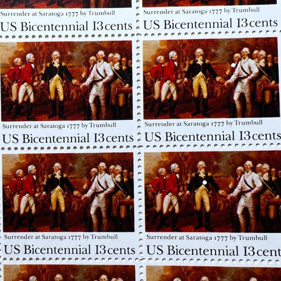 Surrender at Saratoga 1977 Postage Stamp Sheet, Unused Vintage USA #1728 - Picture 3 of 3